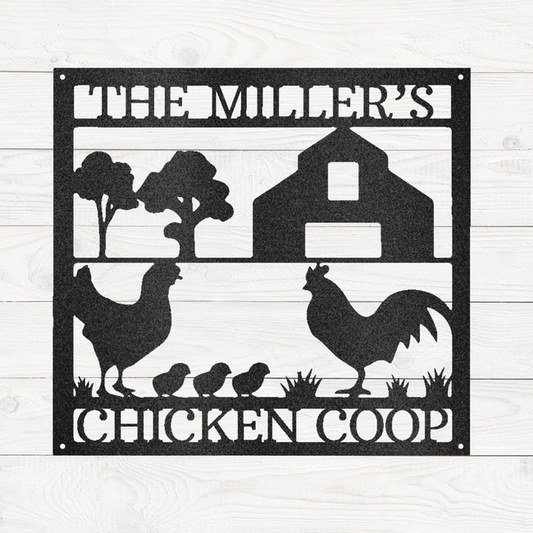 Chicken Coop Monogram - Steel Sign