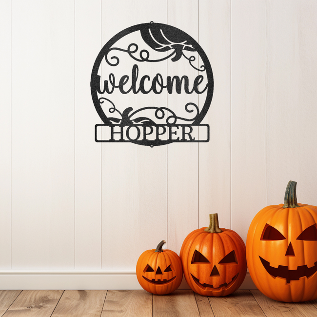 Welcome Fall Monogram - Personalized Steel Sign